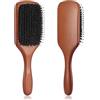 BESTOOL Spazzola per capelli, spazzola con setole di cinghiale con punte in nylon per donna, uomo, bambino, spazzola districante grande per massaggiare, districare, lisciare (piazza)