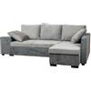 Arredo Stock Divano letto angolare con contenitore, pouf e penisola, 247x94x175 cm (Penisola destra)