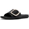 Fitflop Sandali da donna Gracie Crystal Maxi-fibbia in pelle metallizzata, Nero, 37 EU