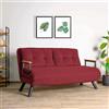 Dmora - Divano Letto 2 posti Merak, Sofà trasformabile, Divanetto per Ospiti, Poltrona Letto, 133x78 h78 cm, Rosso