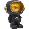 Home Deco Factory, HD0160, Statua Nera dell'astronauta con Tasca Vuota, Oggetto Decorativo Moderno e Pratico, Design futuristico, Ideale per Soggiorno o Ufficio, Dimensioni: 20 cm, Colore: Nero e Oro
