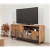 Dmora - Mobile Porta TV Justitia, Credenza da Soggiorno, Armadio Basso per TV, Base Parete attrezzata, 160x45 h76 cm, Quercia