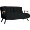 Dmora Divano Letto 2 posti Merak, Sofà trasformabile, Divanetto per Ospiti, Poltrona Letto Contenitore, 133x78 h78 cm, Nero