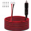 LANMINGLEL accendisigari auto a O Ring Terminal 12V-24V accendisigari auto maschio spina cavo di estensione con 15A Fusibile per auto Inverter Pompa aria Tazza elettrica e fai da te 16AWG 10FT