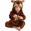 HAHASHOW Neonato Inverno Pagliaccetto con Cappuccio, Bambino Flanella Incantevole Animale Pigiama, Pagliaccetto Ragazze Ragazzi Jumpsuit 18-24 Mesi, Leopardo