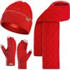 INSISMY Sciarpa Donna e Berretto Guanti Touch Screen Invernali 3 Pz Cappello Fodera in Pile e Guanti Termici Set Regalo Donna