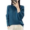 Zozogag Maglione da Donna 100% Lana Merino di Prima Linea Senza Cuciture A Quadretti con Diamanti, Top in Maglia Seaweed Blue S(40-47.5kg)