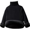 Yimutian Maglione a Manica Lunga Pullover Dolcevita Bambine e Ragazze Caldo Maglione a Maglia per Bambini Nero/Fodera in Pile 110