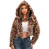 NZYIHAO Cappotto in pelliccia sintetica da donna, con stampa leopardata, giacca invernale alla moda, giacca in pelliccia sintetica, a maniche lunghe, per le mezze stagioni, per le mezze stagioni, di grandi