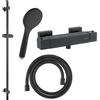 Fortis set doccetta con termostatico, doccetta con 1 getto, asta saliscendi, flessibile doccetta, 84511THMB+50129TTMB+53162150MB+15505MB, Scala nero opaco [Rubinetteria Bagno > Rubinetteria Doccia]