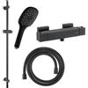 Fortis set doccetta con termostatico, doccetta Push con 3 getti, asta saliscendi, flessibile doccetta, 84511THMB+50129TTMB+53162150MB+15507MB, Scala nero opaco [Rubinetteria Bagno > Rubinetteria Doccia]