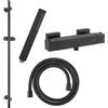 Fortis set doccetta con termostatico, doccetta ad asta in metallo, asta saliscendi, flessibile doccetta, 84511THMB+50129TTMB+53162150MB+15501MB, Scala nero opaco [Rubinetteria Bagno > Rubinetteria Doccia]