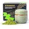 TEANAGOO Contenitore piccolo in ceramica per Matcha | Barattolo di stoccaggio portatile da 2,8once,doppia guarnizione con coperchio,freschezza garantita per 18g di Matcha,X6 Lt.verde con cucitura nera
