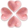 PIDUDU Set di 4 ciotole per cereali in porcellana a forma di cuore, lavabili a microonde, zuppa, colazione, farina d'avena, riso, pasta, insalata (rosa)