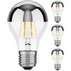 ledscom.de 4x E27 lampadina LED, A60, bianco (3900 K), 6,6 W, 646lm, specchio frontale (argento)