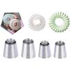 WishesMar 4 Pezzi Grande Beccucci in Acciaio Decorative per Biscotti - Bocchette Ugelli Set per Torte, Cupcakes, Cookie Pasticceria, Pasticcini