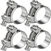SANOU Collare Stringitubo a Bullone in Acciaio Inox 4 Pezzi Fascette Stringitubo Fascette Metalliche Fascetta Stringitubo Morsetto Stringitubo Campo di Serraggio 48-51mm Morsetti per Tubature Tubo Auto