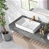 GIANTEX Lavabo da Appoggio Angolare, Lavandino Bagno in Ceramica, Mobile Lavabo Bagno con Scarico Pop-up, per Bagno e WC Degli Ospiti, 60x35x11cm