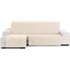ECOMMERC3 | Copridivano elasticizzato per chaise longue normale sinistra - copridivano Chaiselong beige con elastici regolabili, compatibile con divani ad angolo sinistro o destro