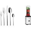 WMF Boston set di posate in acciaio inox 6 persone e Kult X Mix & Go Mini Smoothie Maker, robot da cucina, frullatore elettrico, frullatore 300 watt, bottiglia in plastica Tritan