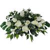DRW Centro di fiori cuscino Cimitero, processioni, Chiese Matrimoni o sepolture Rose bianche ed eucalipto Stile barca artificiale 74x50x30
