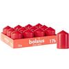 Bolsius Candele a pilastro lisce - Colore rosso - 12 pezzi - 8 x 6 cm - Durata 17 ore - Non profumate - Contiene cera vegetale naturale - Senza olio di palma
