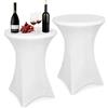 Zhufas 2 Pezzi Cocktail Tovaglia Tovaglie da Bar Tavoli da Bar Tovaglia Adatti 80 x 110 cm per Tavoli da Bistrò Feste di Compleanno Banchetti di Nozze Decorazioni per la Casa (Bianco)