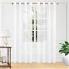 Hykiee Tende per Interni 2 Pezzi 140x 138cm, Bianche Trasparenti Tende per Finestre in Voile con Occhiello Eleganti per Casa Camera da Letto e Soggiorno Salotto Decorazioni Romantico (W 140 x H 138cm)