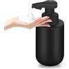 BellaGesundheit Dispenser di sapone automatico, distributore automatico in ceramica, erogatore di sapone elettrico impermeabile IPX5 con processo di smalto opaco per cucina, bagno, hotel (nero)