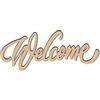 CREATCABIN Cartello in Legno Tagliato al Laser Wall Art Benvenuto Lettera Insegne Scultura Decorativa da Parete Hanging Decor Unfinished Porta Inaugurazione della Casa Decorazione 30 x 12 x 0.6 cm