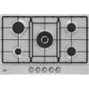 Beko PRONTA CONSEGNA - SPEDIZIONE IMMEDIATA Piano Cottura da Incasso 75 cm 5 Fuochi Gas High Efficiency Wok a sinistra Acciaio Inox PractiClean Griglie smaltate Beko HIAL75224SXE