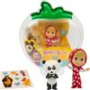 Giochi Preziosi - Masha e Orso: Masha e Panda Set Personaggi da 7 cm, Confezione Trasportabile con Sticker, Personaggi Originali del Cartone Animato Masha e Orso, Per Bambini da 3 Anni in Su