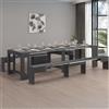 Dmora - Panca Torquato, Set di 2 sedute per Tavolo da Pranzo, Panche allungabili, 290x25h45 cm, Ardesia