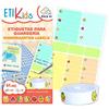 ETIKIDS PACCHETTO FUNNY ETIKIDS: 40 adesivi + 25 etichette in tessuto termoadesivo con icone di frutti diversi (FRUTTI)