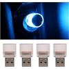 CGEAMDY 4 Pezzi Lampada Decorativa per Auto Casa Decorazioni per Feste, Illuminazione Ambiente Auto USB, Luci LED Automobile Maggior Parte Dei Dispositivi Con Porte USB Universale(Blu Ghiaccio)