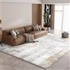 Vamcheer Tappeto Salotto Moderno Astratto, 120×170 cm Tappeto a Pelo Corto Super Morbido, Spugna Addensata, Antiscivolo, Ideale per Soggiorno e Camera da Letto, Giallo Grigio chiaro