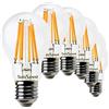 SUNSEED 6x Lampadina E27 Filamento LED 10W Goccia A60 1200 Lm Luce calda 2700K, 83W Equivalente