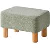 YMYNY Pouf Poggiapiedi Rettangolare, Ottomano, Poggiapiedi Camera da Letto, Pouf Poggiapiedi, Materiale in Velluto Teddy, Sgabello Basso per Soggiorno e Ingresso, 40 x 29 x 25CM Verde HBD030GR