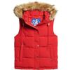 Superdry Everest Faux Fur Puffer Gilet Giacca, Rosso (Varsity Red), 42 Donna