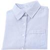 Generic Camicia a righe da donna in cotone con bottoni Camicia semplice a maniche lunghe, Strisce bianche e blu., M