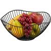 Relaxdays Centrotavola Portafrutta in Metallo, HxD: 11,5 x 26 cm, Cestino Porta Frutta e Verdura, Design Moderno, Nero, Ferro