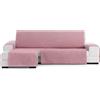 ECOMMERC3 | Copridivano Chaiselong extra sinistro universale e versatile - Copridivano Chaiselongue colore rosa, facile da posizionare per schienale, seduta e bracci