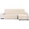 ECOMMERC3 | Copridivano elasticizzato per chaise longue, extra destro, copridivano Chaiselong beige con elastici regolabili, compatibile con divani ad angolo sinistro o destro
