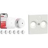 X-SENSE Rilevatore di fumo X-Sense XS01-M ProConnected con stazione base SBS50 e copertura cieca Schneider Electric Merten 391619, bianco polare lucido, Sistema M, 1x copertura cieca, Made in Germany