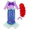Morph Costume Sirenetta Bambina, Costume Halloween Bambina | Vestito, Coda, Parrucca & Cerchietto, Squame Olografiche, Perfetto per Halloween, Ideale per il Gioco di Ruolo