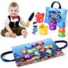 Tokiyis Gioco Montessori Pesca per Bambini 1-3 Anni - 12 Pesci Morbidi con Retino, Giocattolo Educativo per Sviluppo Motricità Fine e Coordinazione, Neonati 12-18 Mesi e Bambini