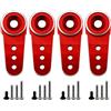 Nuofany Confezione da 4 corni servo in alluminio 15T RC Mini corna servo accessori per auto giocattolo compatibili con Emax ES08MA Servo Fit per Axial SCX24 1/24 RC Crawler (rosso)