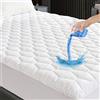 GRT Coprimaterasso matrimoniale impermeabile 160 x 200 cm - Coprimaterasso traspirante, lavabile e Oeko-Tex, con inserto per incontinenza, cucito con motivo a esagoni in materiale silenzioso