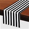 Fililogor Runner da tavolo, colore nero, bianco, motivo a righe, rettangolare, moderno, per casa, cucina, caffetteria, ristorante, casa colonica, decorazione per feste, 30 x 275 cm