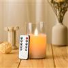 FiiMoo Candela LED, Candele Batteria, Candele LED Senza Fiamma, Candela in Vetro Senza Fiamma, Alimentazione a Batteria Candele con Telecomando Per La Decorazione, Festa, Vacanze, Hotel-15cm